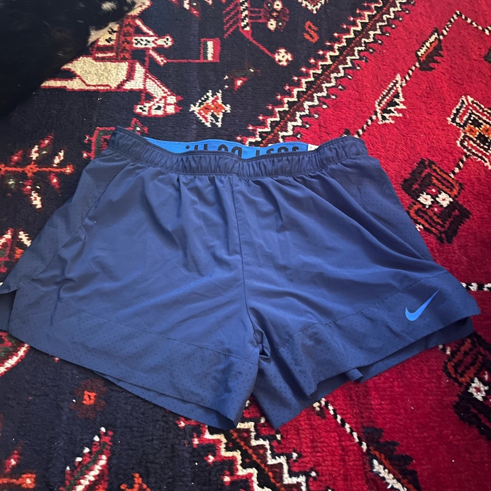 Nike Black and Blue Dri-FIT Shorts